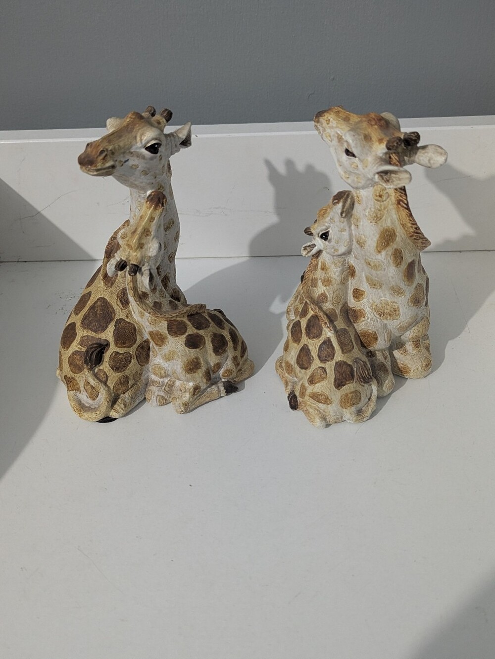 Vintage Giraffe Mother & Baby Set of Two Ceramic Figurines